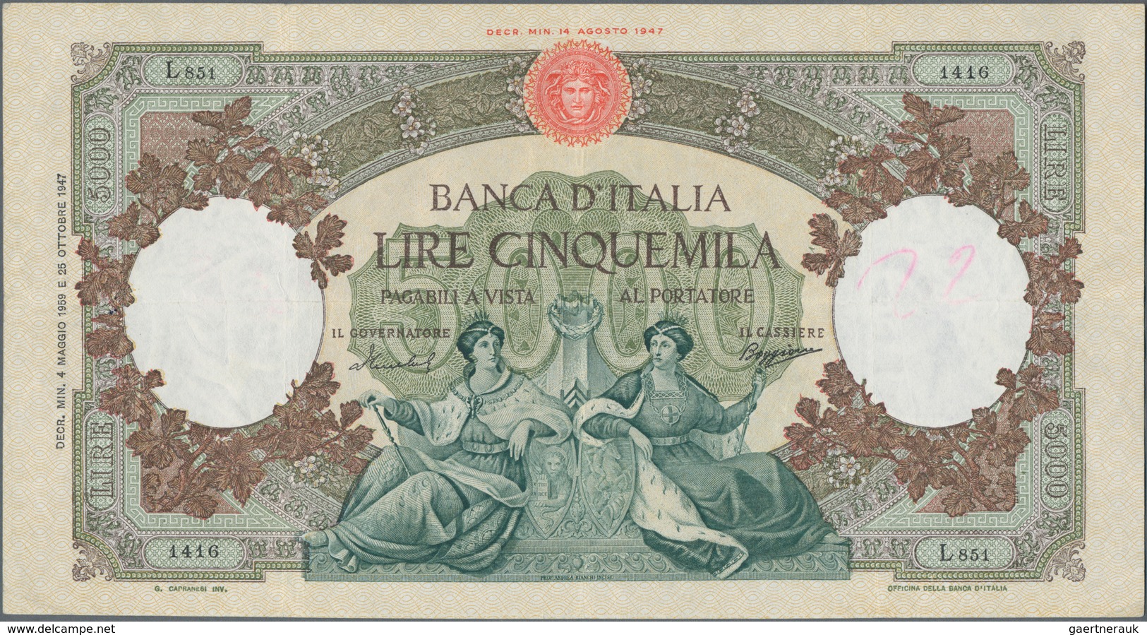Italy / Italien: Huge album with 156 banknotes Italy, comprising for example 5 and 10 Lire Biglietti