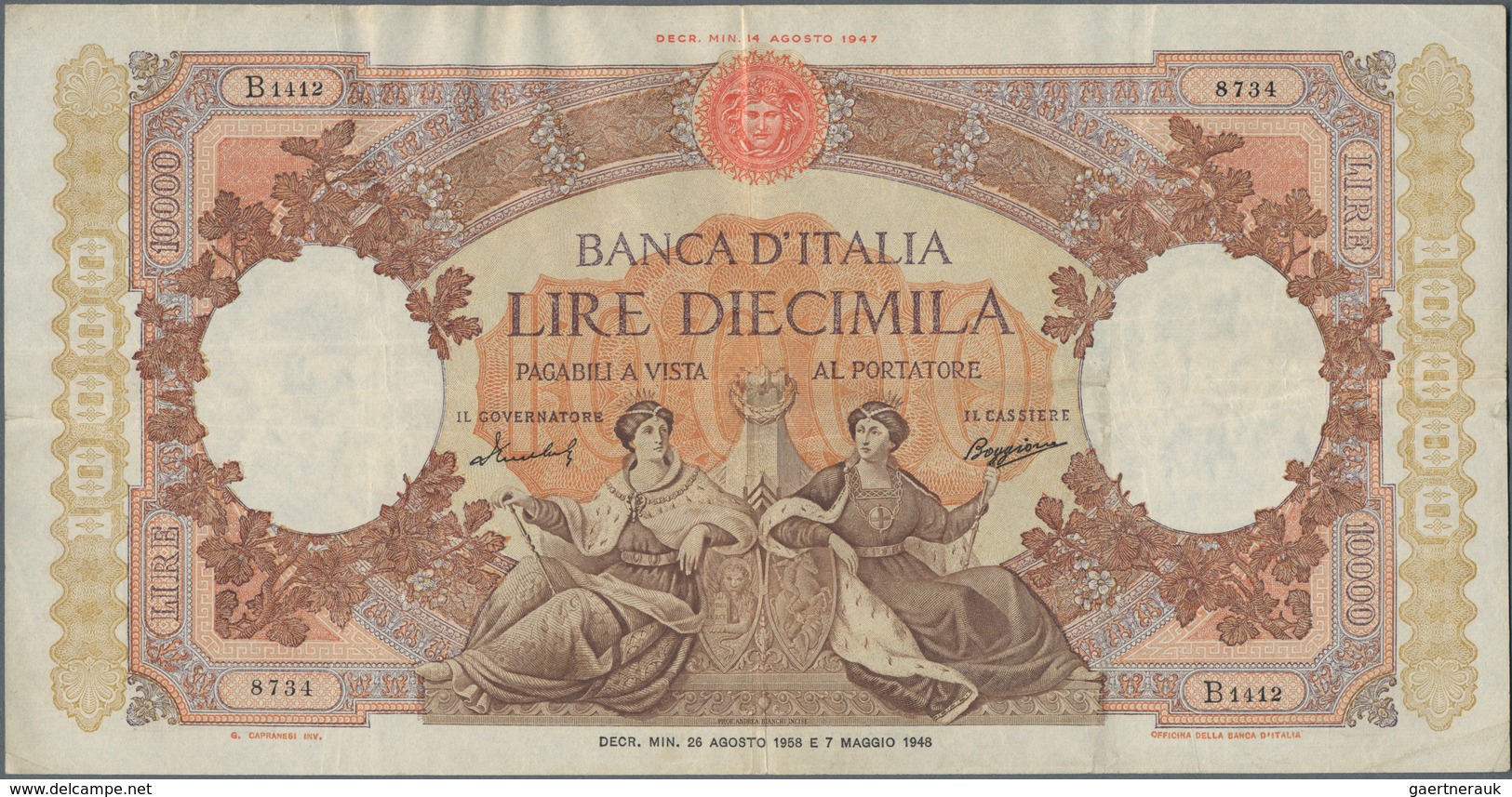 Italy / Italien: Huge album with 156 banknotes Italy, comprising for example 5 and 10 Lire Biglietti