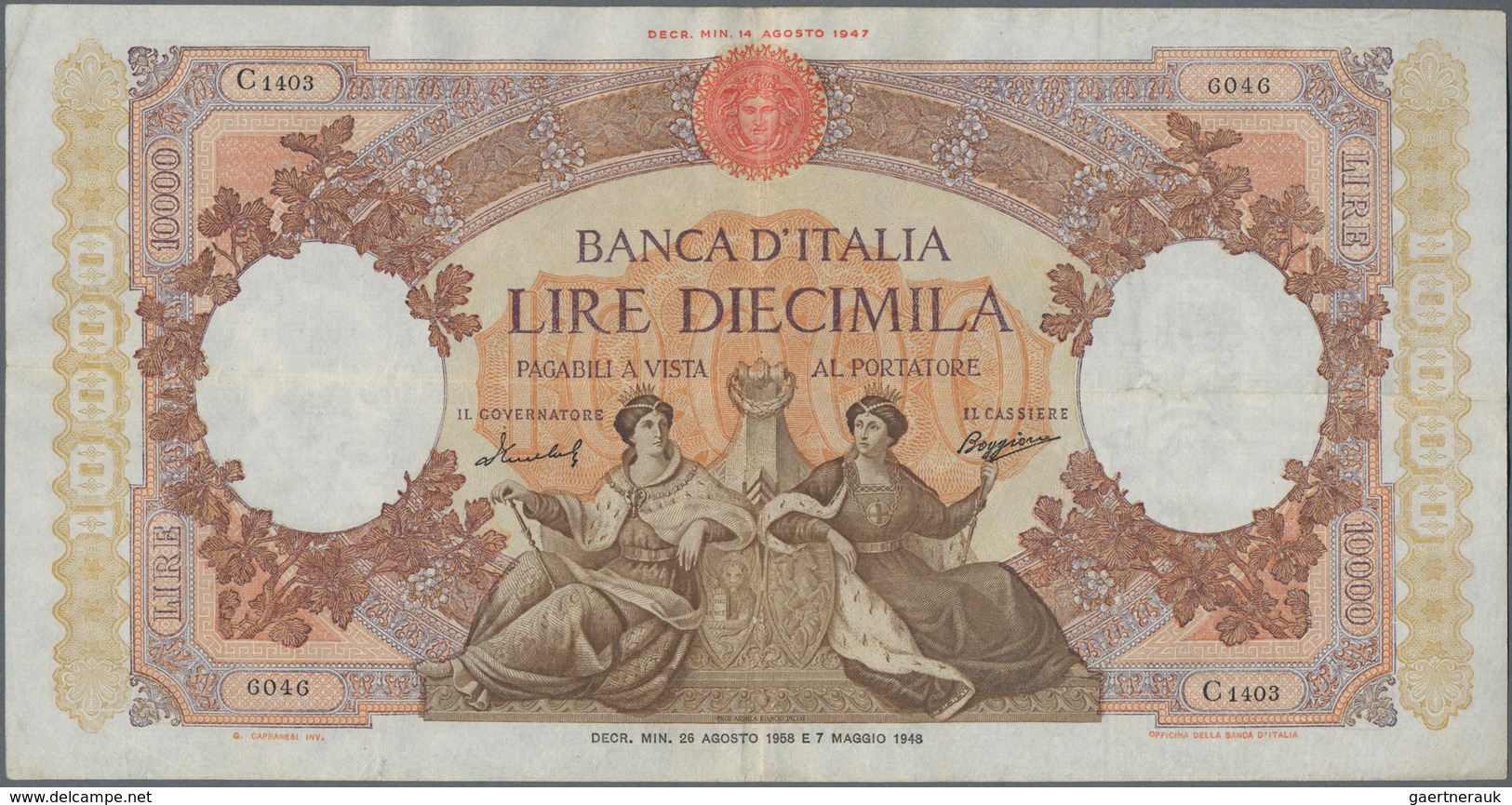 Italy / Italien: Huge album with 156 banknotes Italy, comprising for example 5 and 10 Lire Biglietti