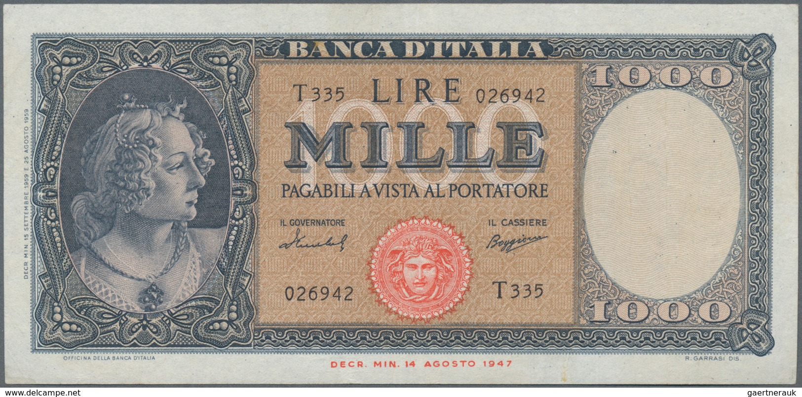 Italy / Italien: Huge album with 156 banknotes Italy, comprising for example 5 and 10 Lire Biglietti