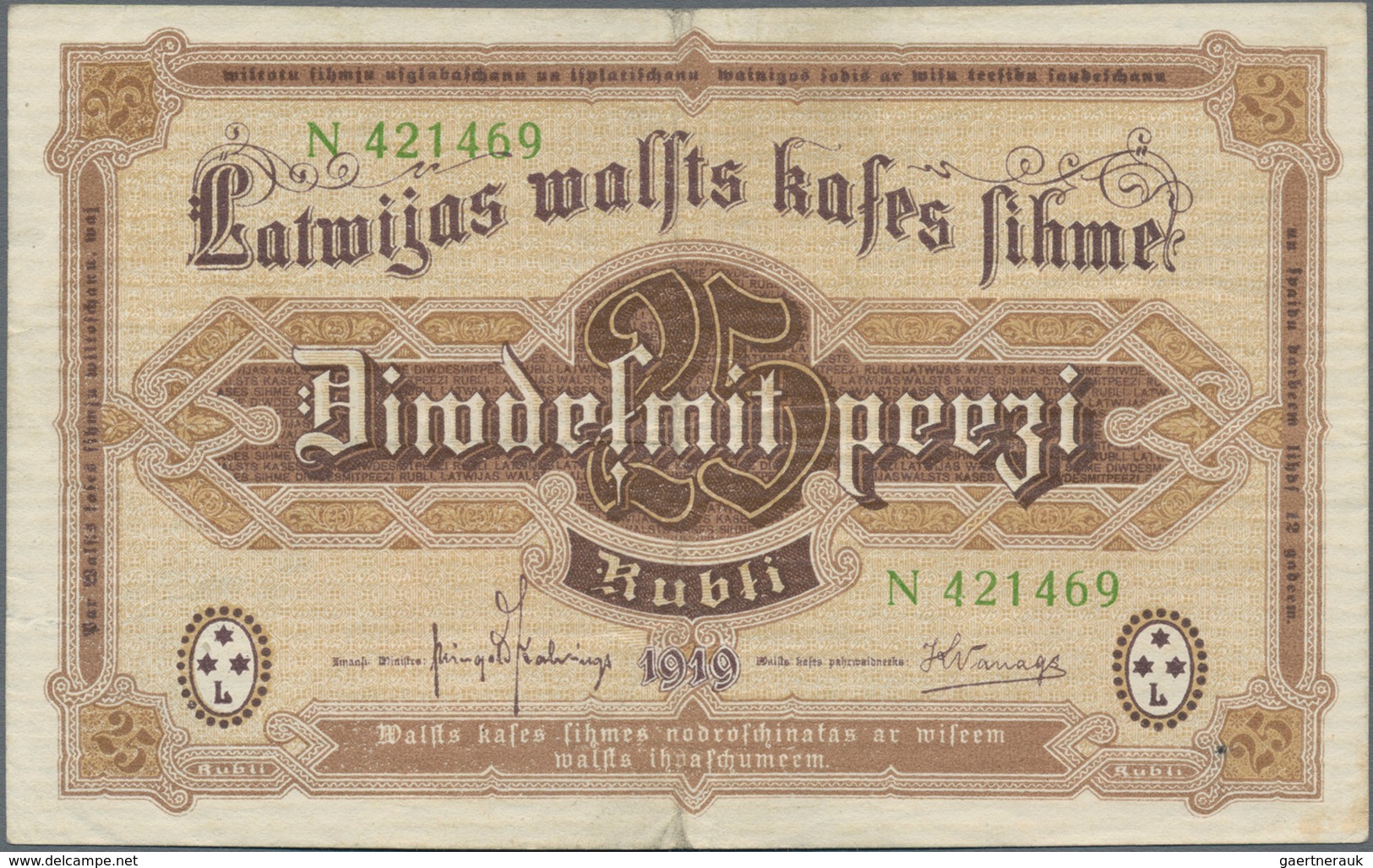 Latvia / Lettland: Highly rare set with 16 banknotes Latvia and Lithuania comprising 50 Centu 1922,