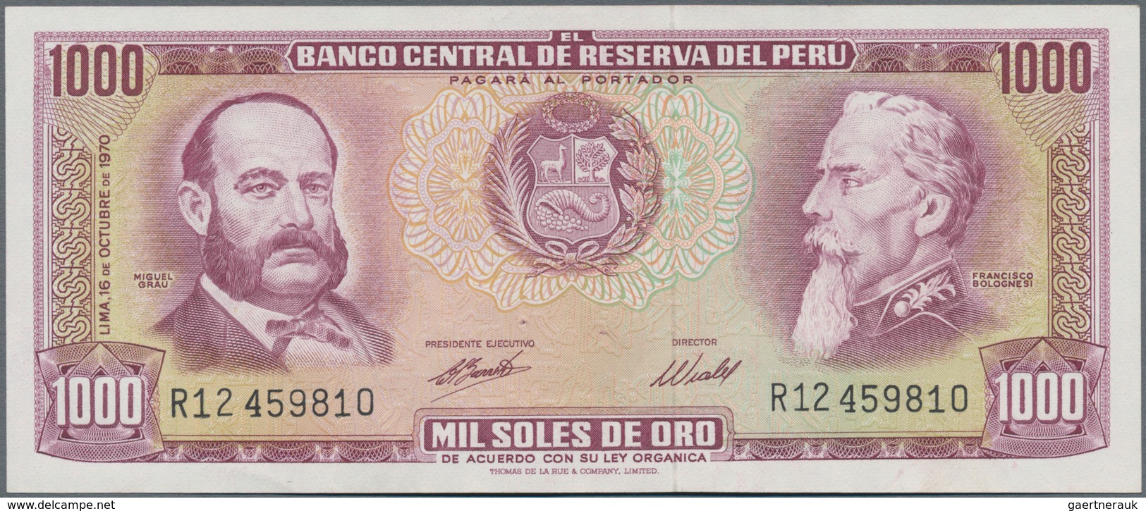 Peru: Huge Lot With 41 Banknotes 1921 – 1990 Including For Example ½ Libra And 1 Sol 1921 (VF, VF+), - Peru