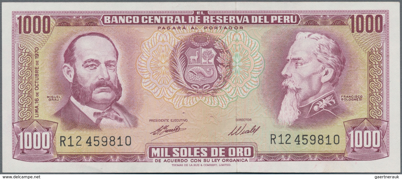 Peru: Huge Lot With 41 Banknotes 1921 – 1990 Including For Example ½ Libra And 1 Sol 1921 (VF, VF+), - Perù