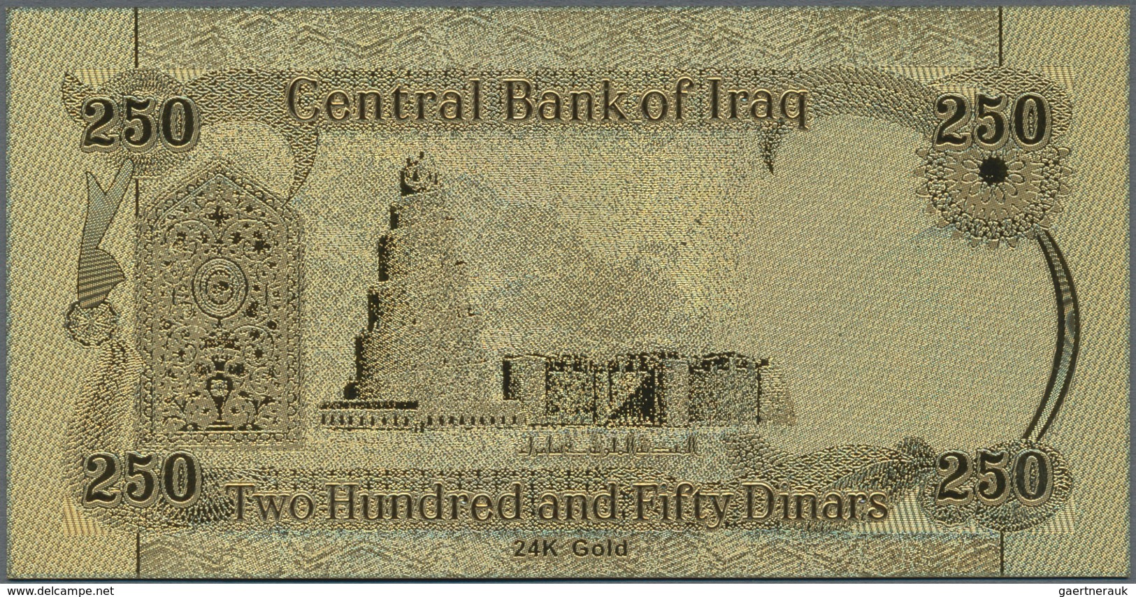 Alle Welt: Huge Lot With About 190 Gold-Banknotes With Duplicates, For Example Iraq 250 Dinars, Neth - Other & Unclassified