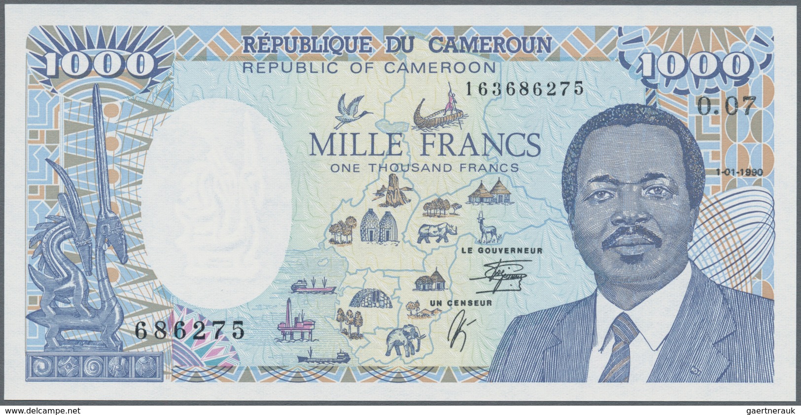 Africa / Afrika: set of 12 banknotes containing Gabon 500 Francs 1985 P. 8, Equatorial Guinea 500 &