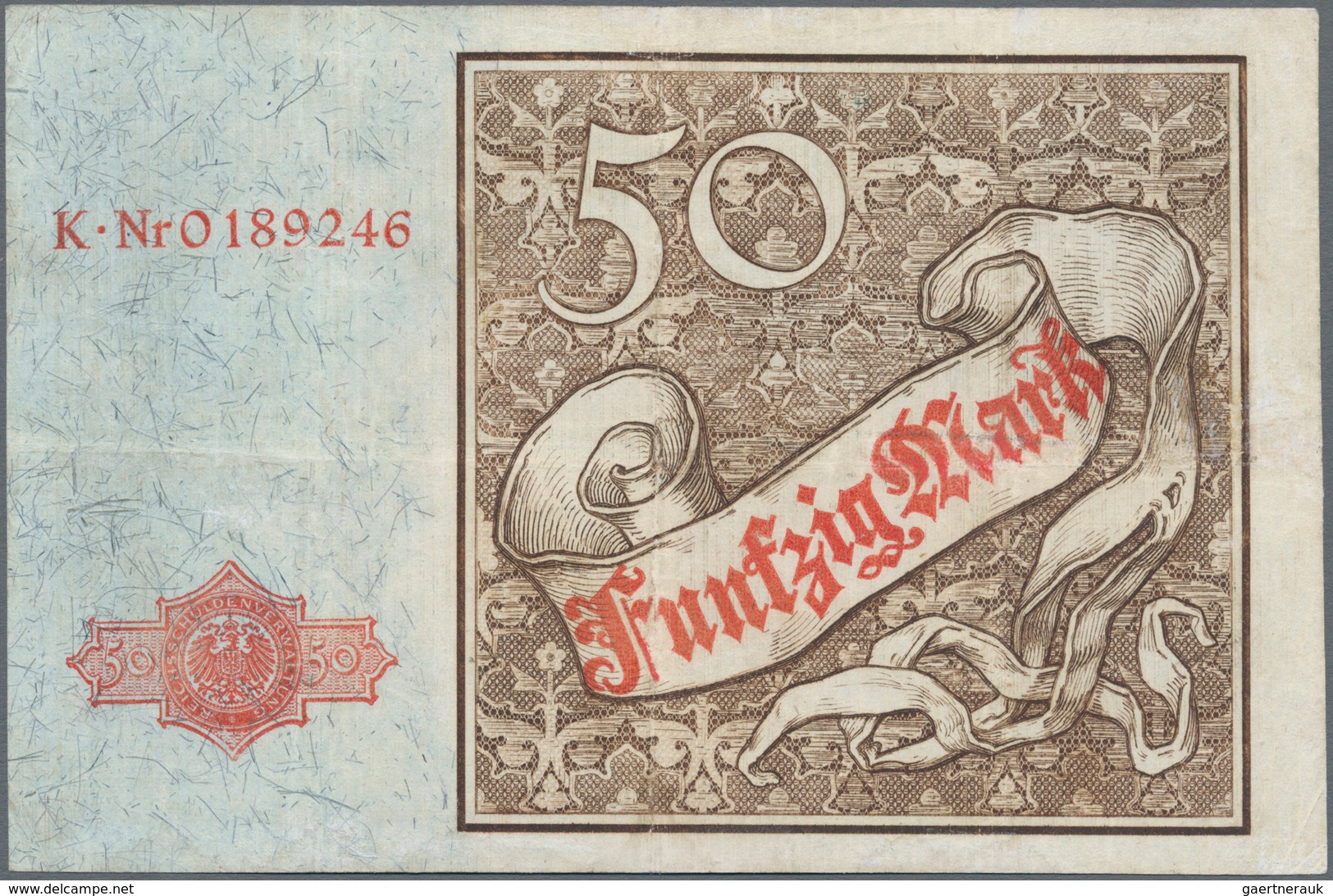 Deutschland - Deutsches Reich Bis 1945: Reichskassenschein 50 Mark Vom 10. Januar 1882, Ro.8, Sehr S - Other & Unclassified