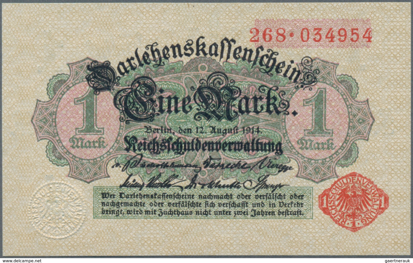 Deutschland - Deutsches Reich bis 1945: Kleines Lot mit 12 Banknoten der Serien 1908-1918, dabei 2x