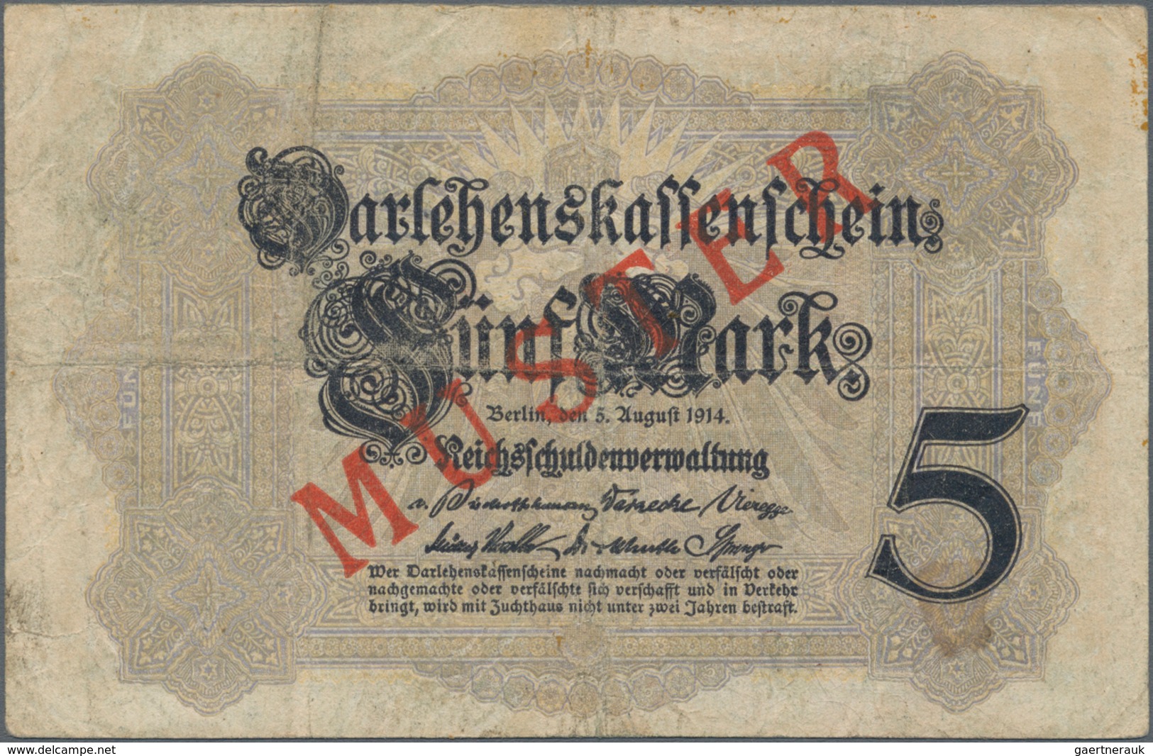 Deutschland - Deutsches Reich bis 1945: Lot mit 5 Banknoten, alle aus laufender Serie und nachträgli