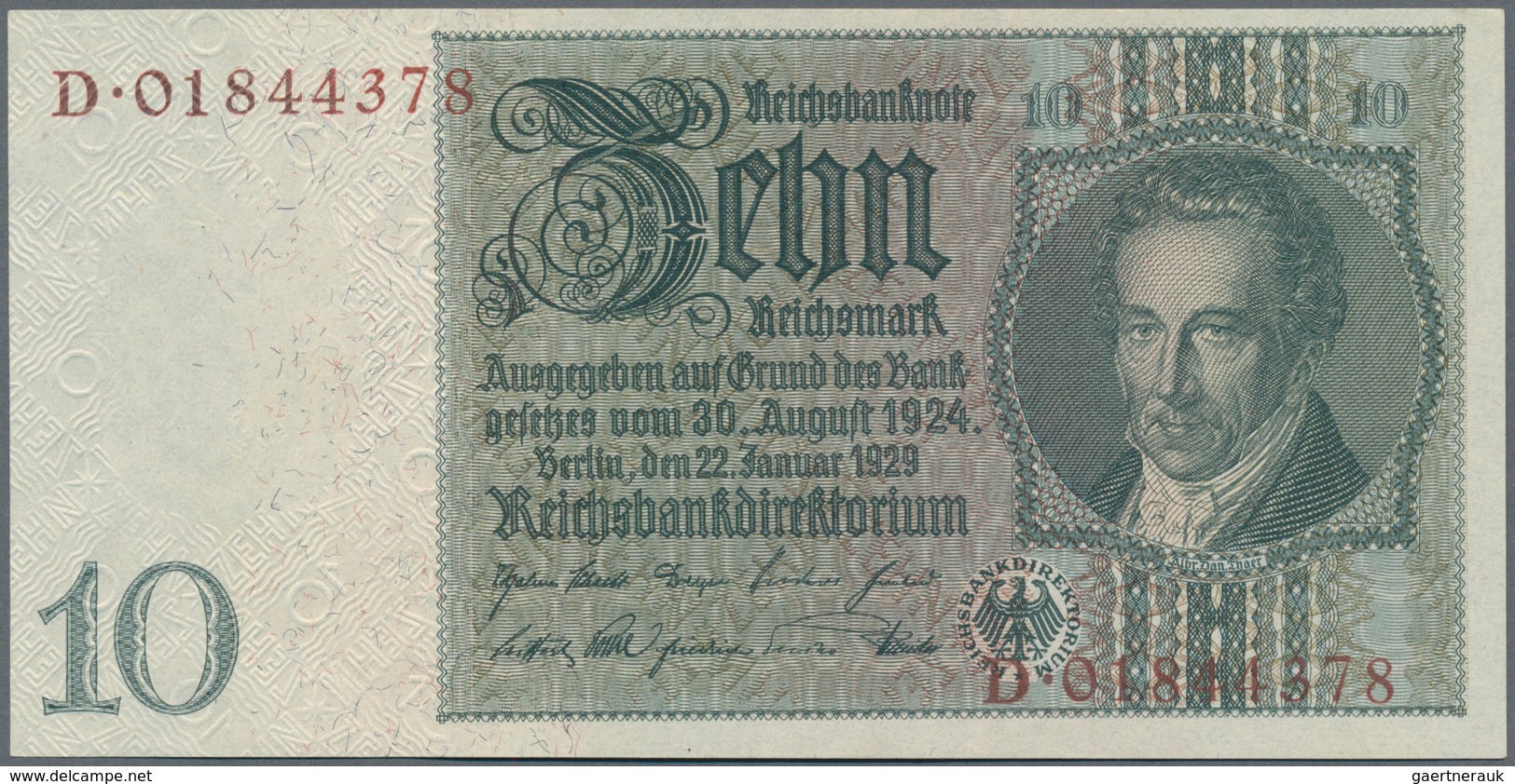 Deutschland - Deutsches Reich bis 1945: Lot mit 9 Banknoten 1 und 2 Rentenmark 1937 Ro.166, 167 (UNC