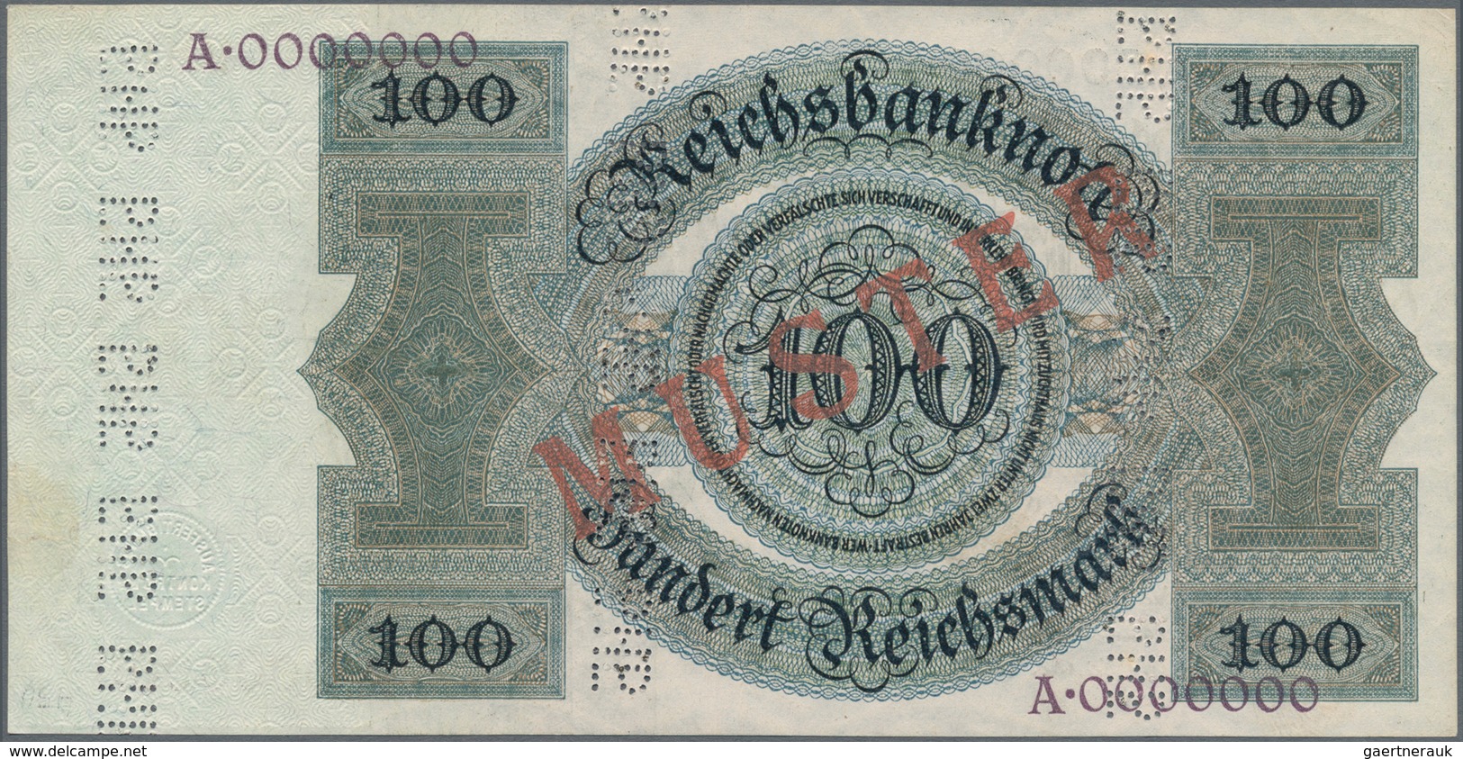 Deutschland - Deutsches Reich bis 1945: Mustersatz der Reichsbank - Holbein Serie 1924 von 10 bis 10