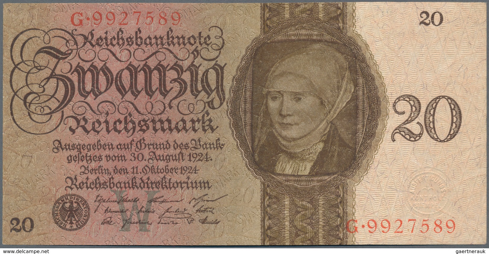 Deutschland - Deutsches Reich Bis 1945: Sehr Schönes Lot Mit 4 Banknoten Der Holbein-Serie 1924, Mit - Autres & Non Classés
