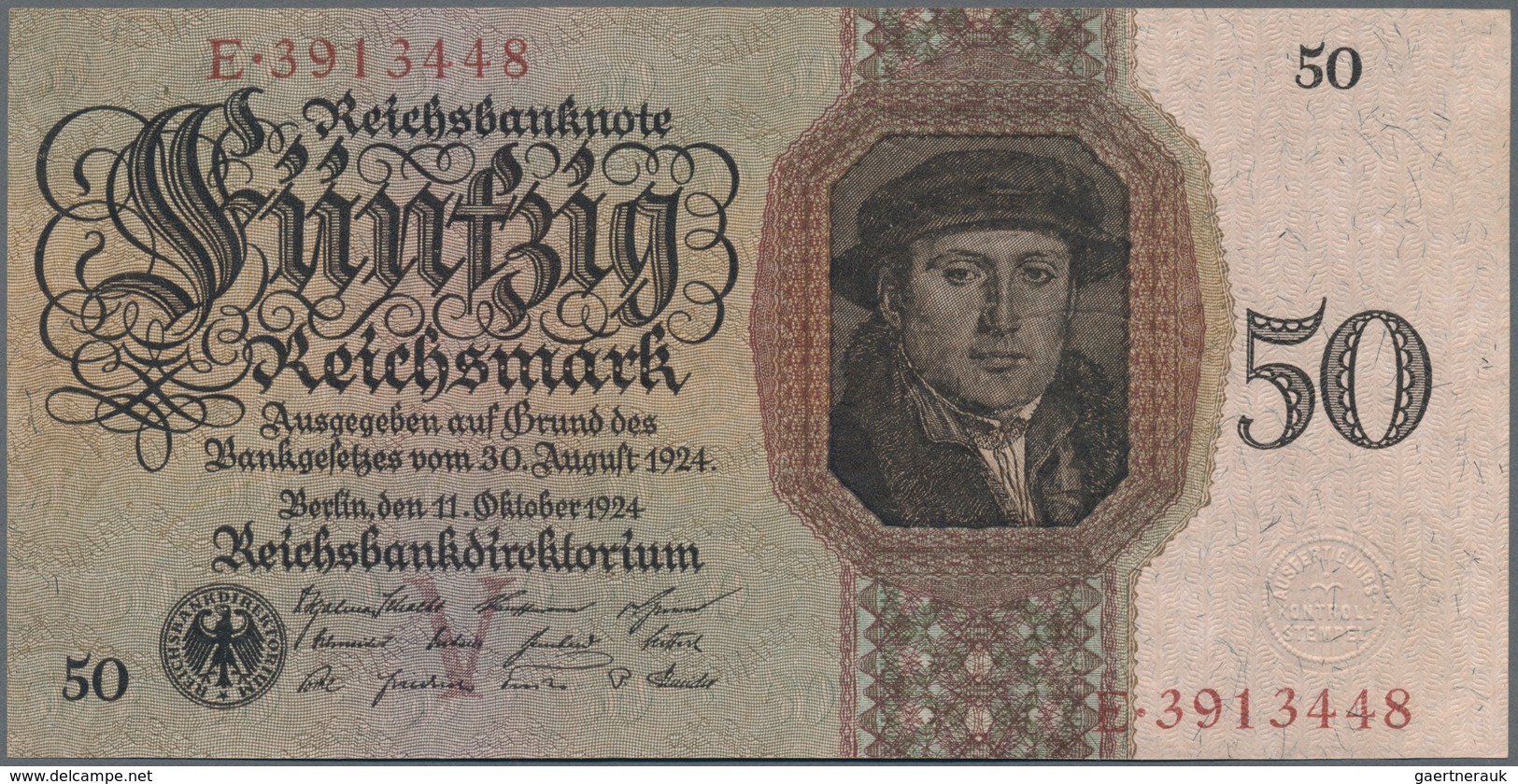 Deutschland - Deutsches Reich Bis 1945: Sehr Schönes Lot Mit 4 Banknoten Der Holbein-Serie 1924, Mit - Altri & Non Classificati
