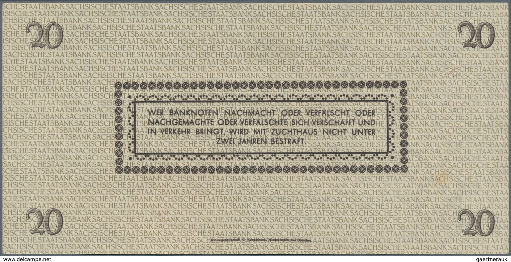 Deutschland - Deutsches Reich Bis 1945: Sächsische Staatsbank 1945, 20 Reichsmark, 26.4.1945, Serie - Sonstige & Ohne Zuordnung