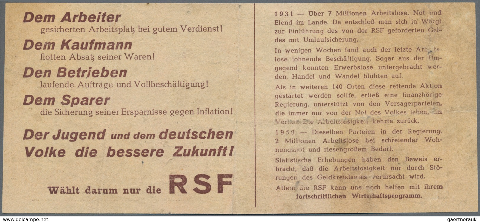 Deutschland - Deutsches Reich Bis 1945: Kleines Lot Mit 7 Scheinen Deutsches Freigeld Und "Tauschmit - Autres & Non Classés