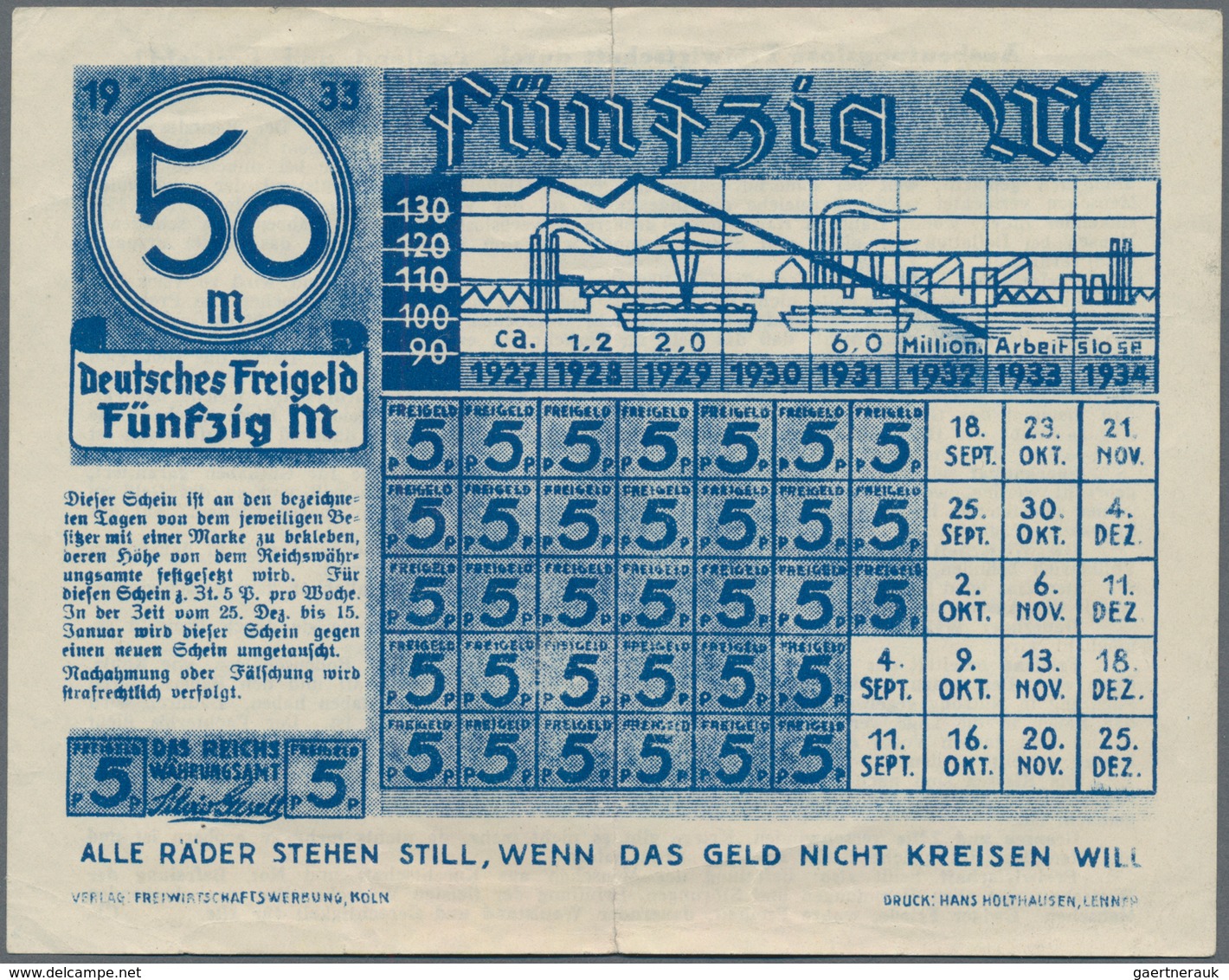 Deutschland - Deutsches Reich Bis 1945: Kleines Lot Mit 7 Scheinen Deutsches Freigeld Und "Tauschmit - Other & Unclassified