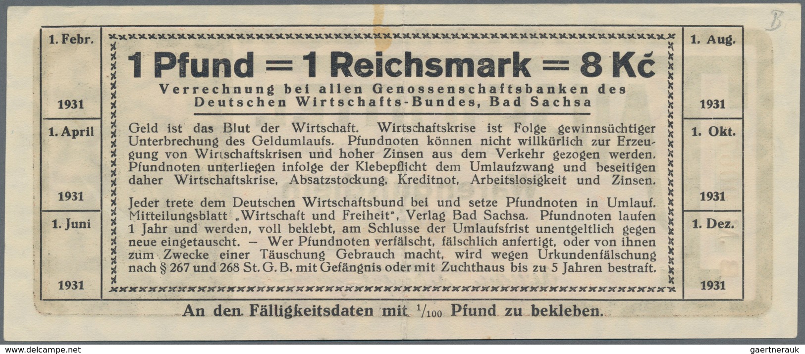 Deutschland - Deutsches Reich bis 1945: Kleines Lot mit 7 Scheinen Deutsches Freigeld und "Tauschmit