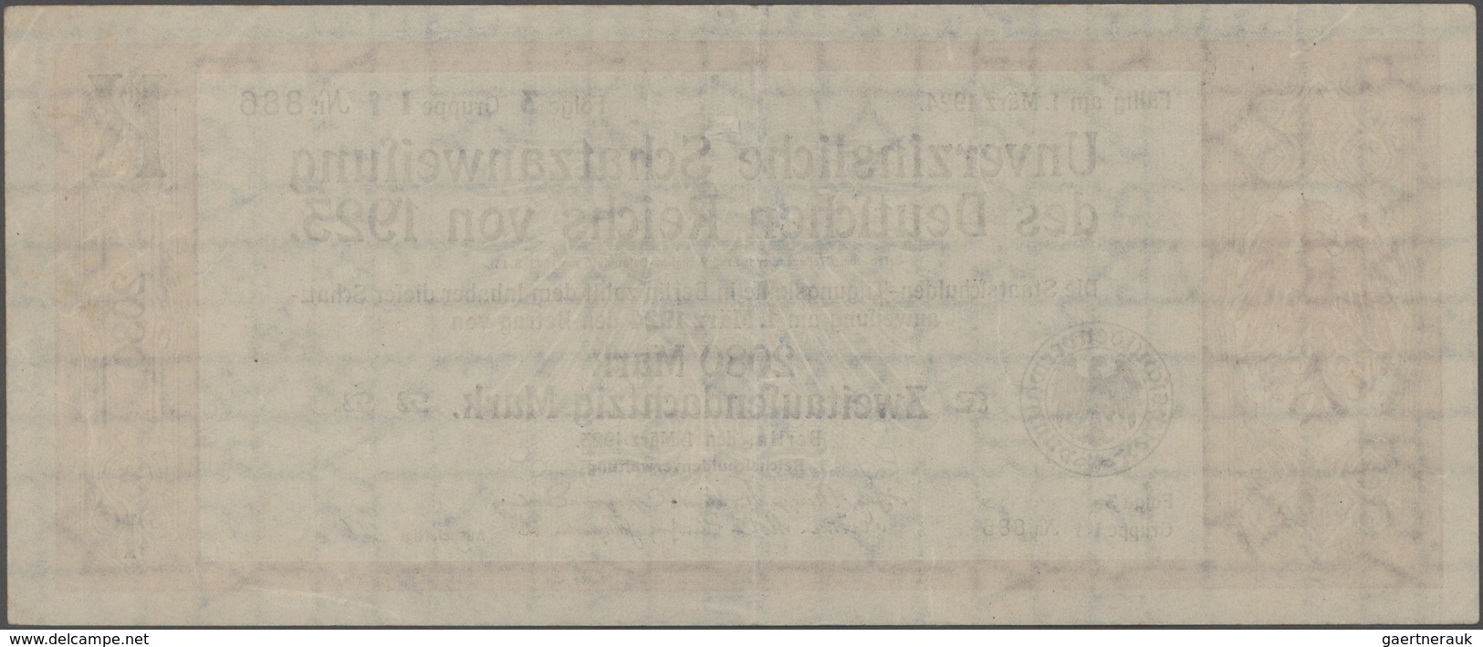 Deutschland - Deutsches Reich Bis 1945: Lot Mit 5 Schatzanweisungen Des Deutschen Reichs Von 1923 üb - Autres & Non Classés