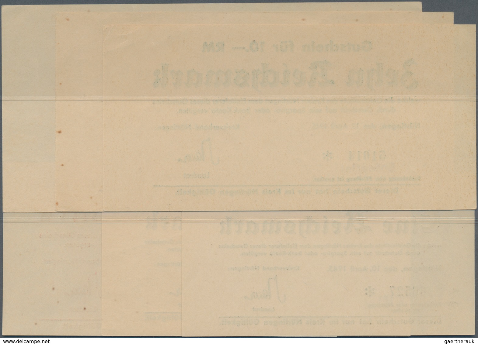 Deutschland - Alliierte Miltärbehörde + Ausgaben 1945-1948: Nürtingen, Kreisverband, 1, 2, 5, 10, 20 - Autres & Non Classés