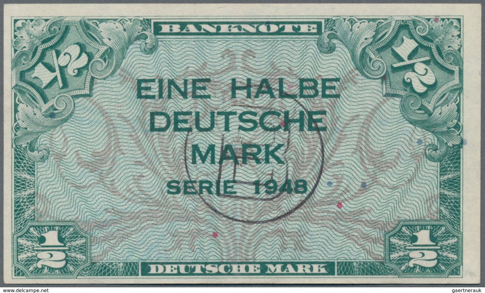 Deutschland - Bank Deutscher Länder + Bundesrepublik Deutschland: ½ DM 1948 Mit Stempel "B" Für West - Other & Unclassified