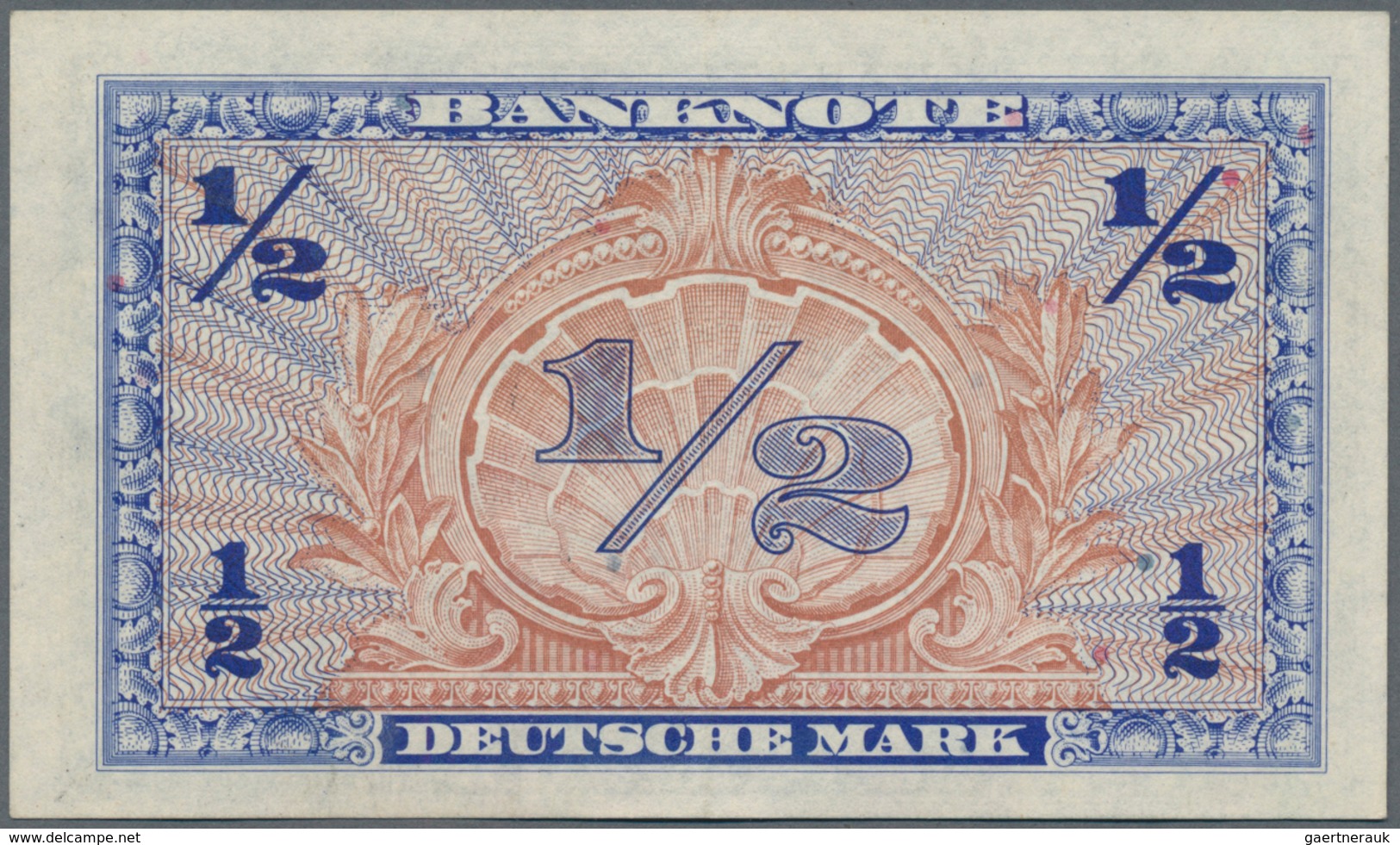 Deutschland - Bank Deutscher Länder + Bundesrepublik Deutschland: ½ DM 1948 Mit Stempel "B" Für West - Autres & Non Classés