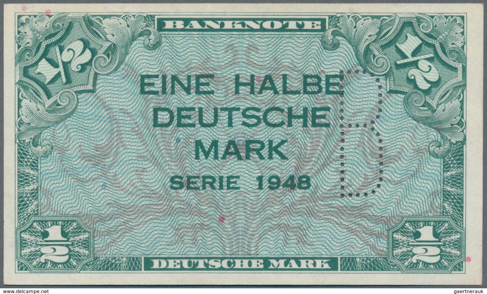 Deutschland - Bank Deutscher Länder + Bundesrepublik Deutschland: ½ DM 1948 Mit Perforation "B" Für - Andere & Zonder Classificatie