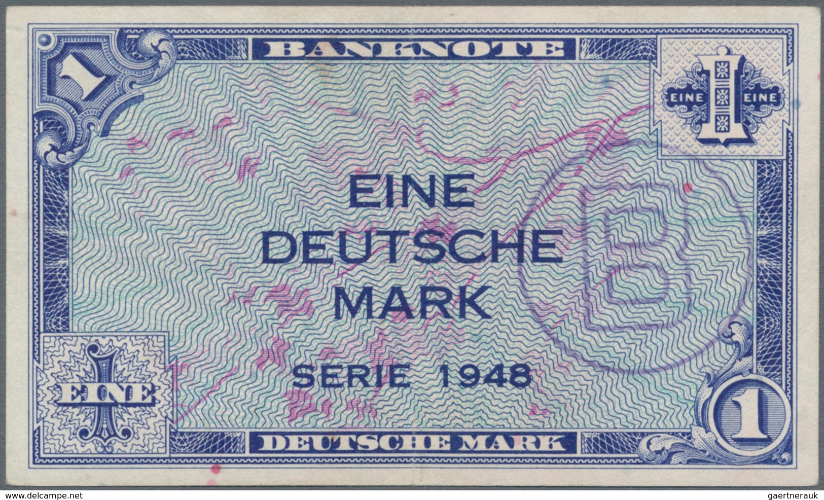 Deutschland - Bank Deutscher Länder + Bundesrepublik Deutschland: 1 DM 1948 Mit Stempel "B" Für West - Autres & Non Classés