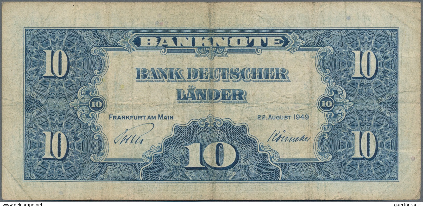 Deutschland - Bank Deutscher Länder + Bundesrepublik Deutschland: Kleines Lot Mit 6 Banknoten, Dabei - Sonstige & Ohne Zuordnung