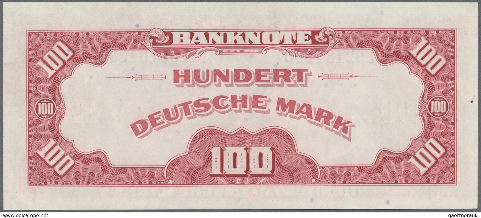 Deutschland - Bank Deutscher Länder + Bundesrepublik Deutschland: 100 DM 1948, "roter Hunderter", Ro - Other & Unclassified
