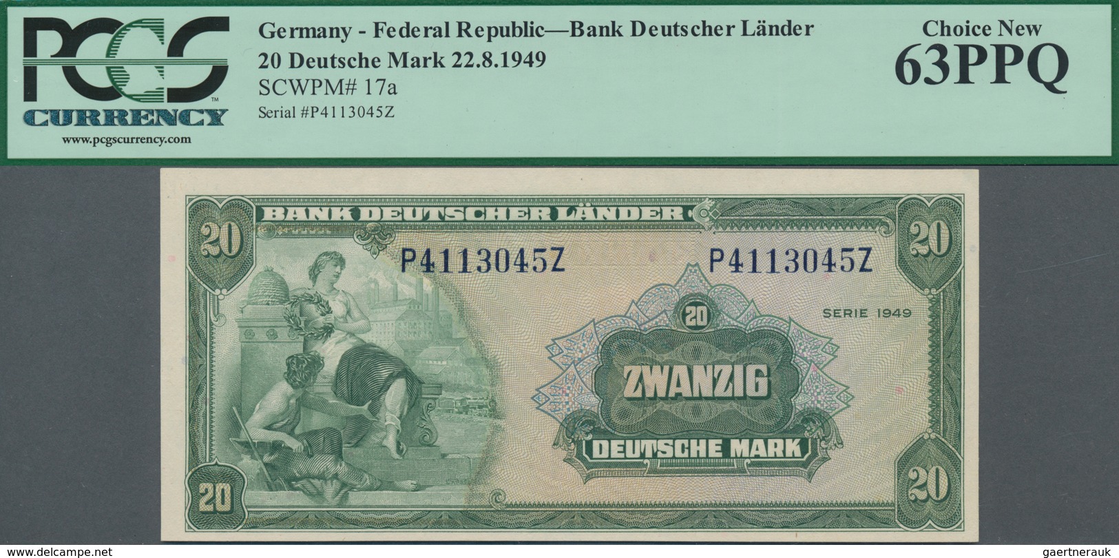 Deutschland - Bank Deutscher Länder + Bundesrepublik Deutschland: Bank Deutscher Länder 20 DM 1949, - Sonstige & Ohne Zuordnung
