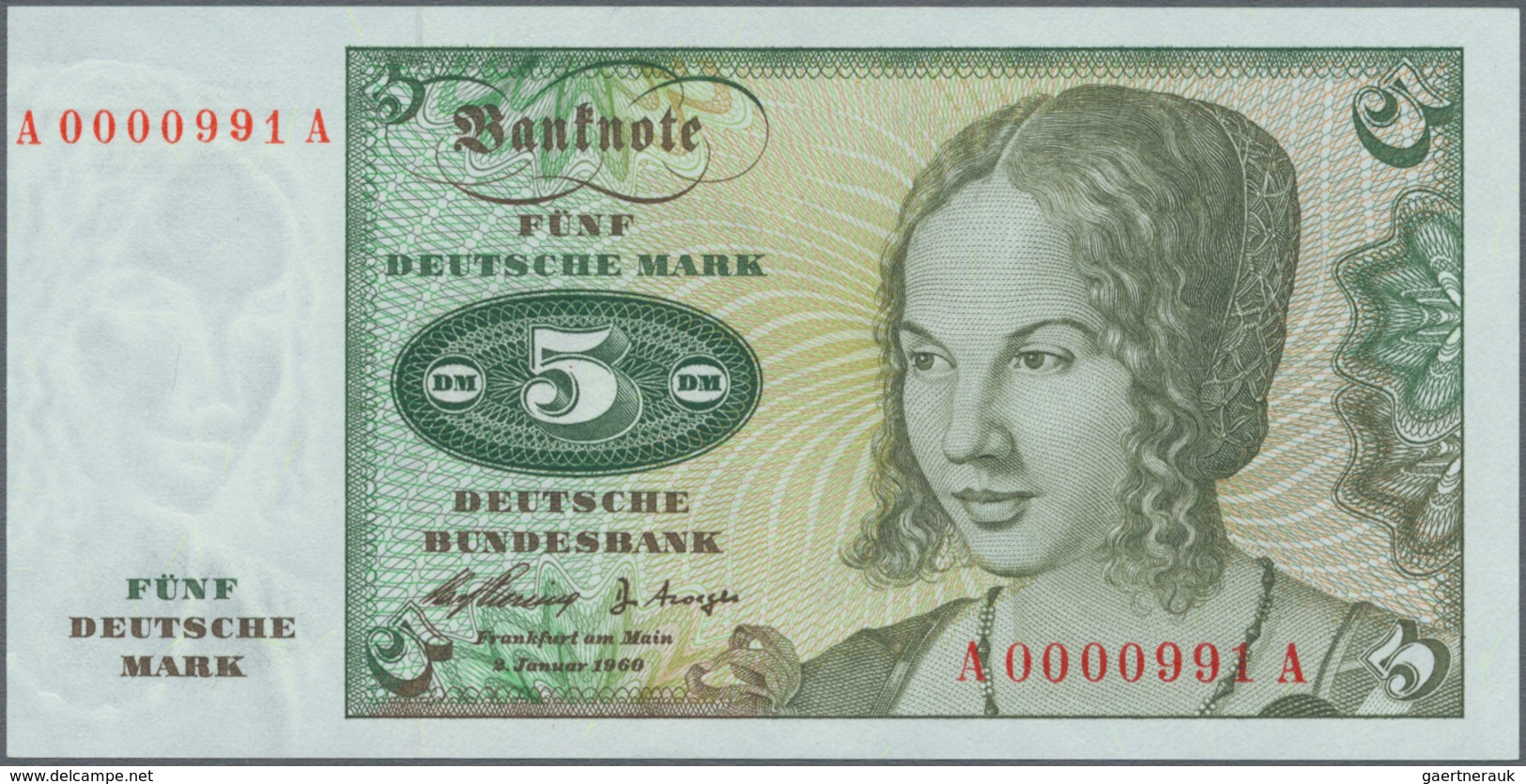 Deutschland - Bank Deutscher Länder + Bundesrepublik Deutschland: Sehr schönes Lot mit 4 Banknoten d