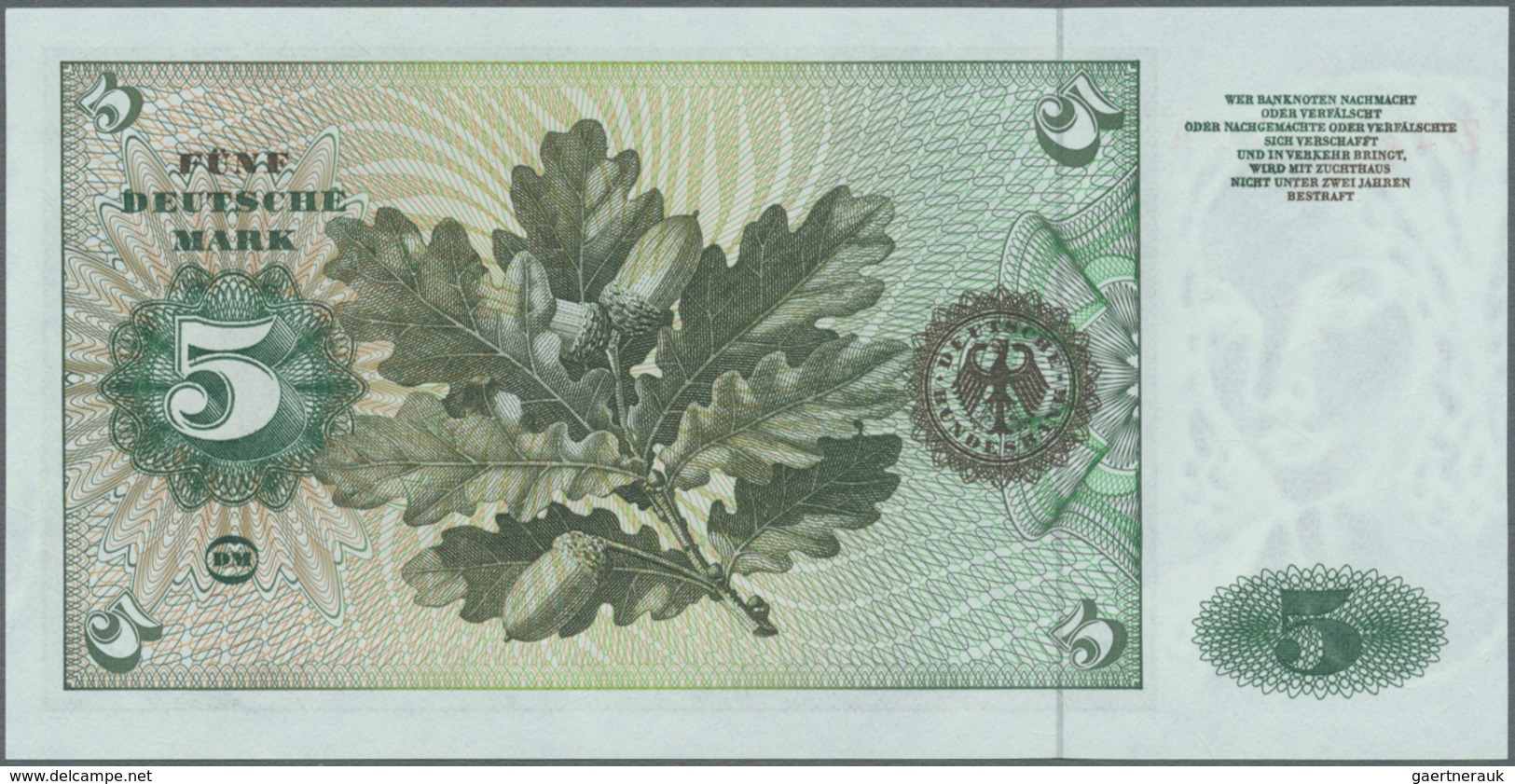 Deutschland - Bank Deutscher Länder + Bundesrepublik Deutschland: 5 DM 1960 Ersatznote Serie "Z/A", - Other & Unclassified