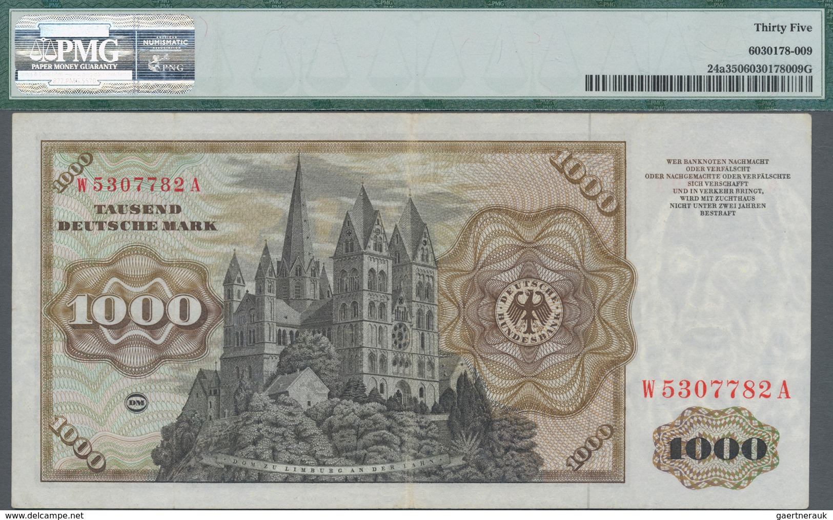 Deutschland - Bank Deutscher Länder + Bundesrepublik Deutschland: 1000 DM 1960, Ro.268a, Sehr Sauber - Autres & Non Classés