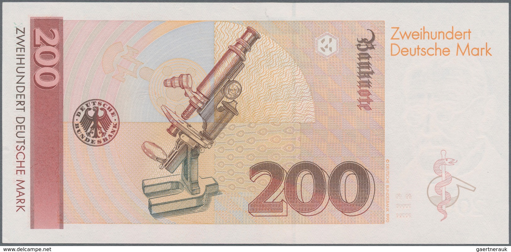 Deutschland - Bank Deutscher Länder + Bundesrepublik Deutschland: 200 DM 1989, Ersatznote Serie YA/D - Andere & Zonder Classificatie