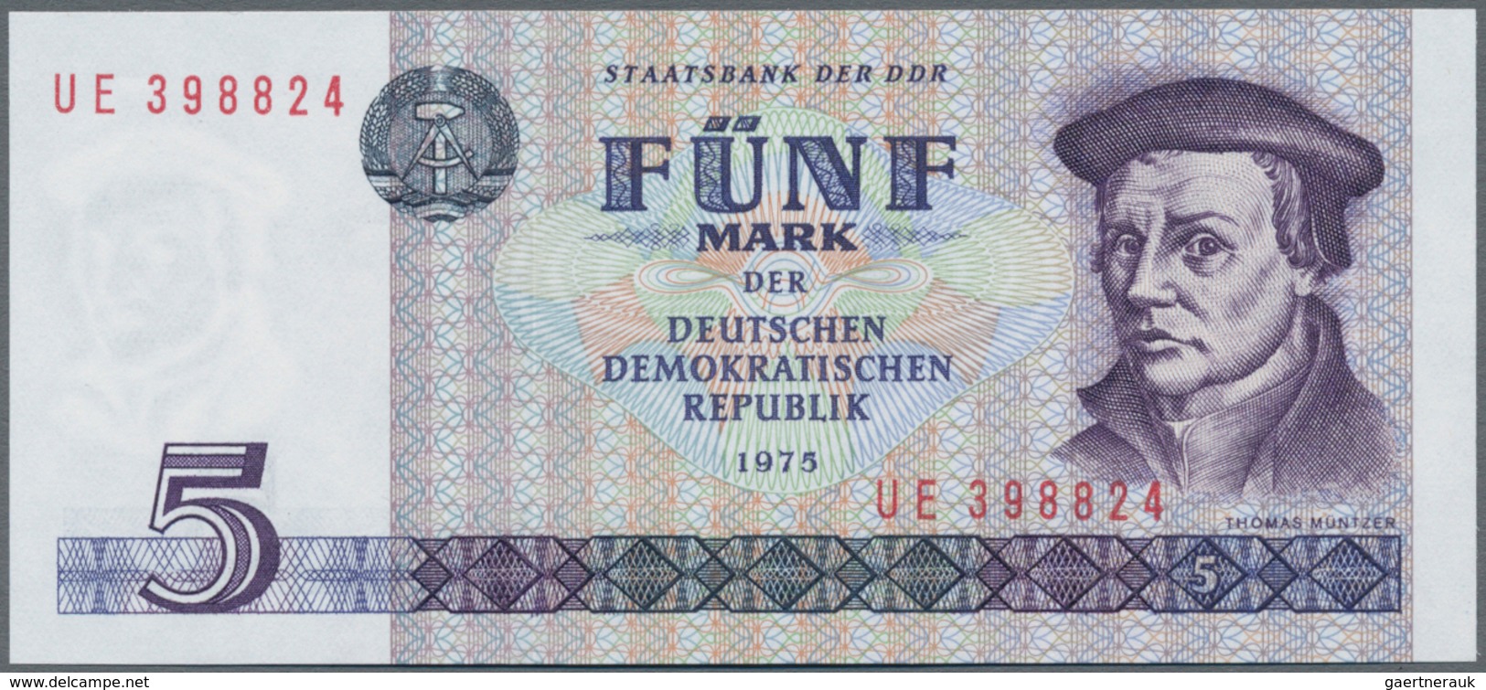 Deutschland - DDR: Satz Banknoten DDR 1971/75 Von 5 Bis 100 Mark, Ro.359-363, Dazu Noch 5 Kennkarten - Other & Unclassified