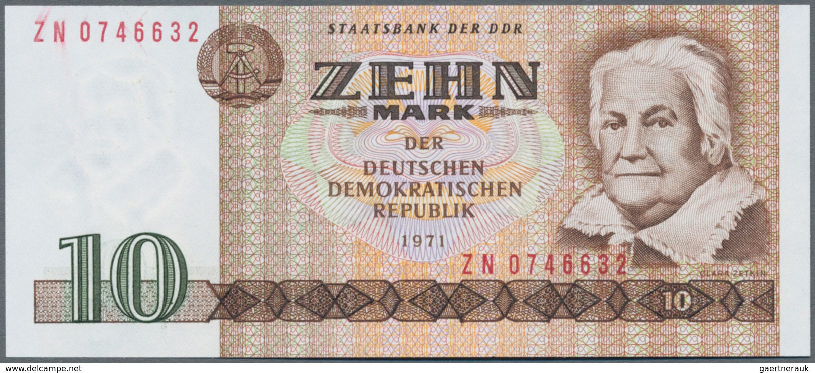 Deutschland - DDR: Satz Banknoten DDR 1971/75 von 5 bis 100 Mark, Ro.359-363, dazu noch 5 Kennkarten