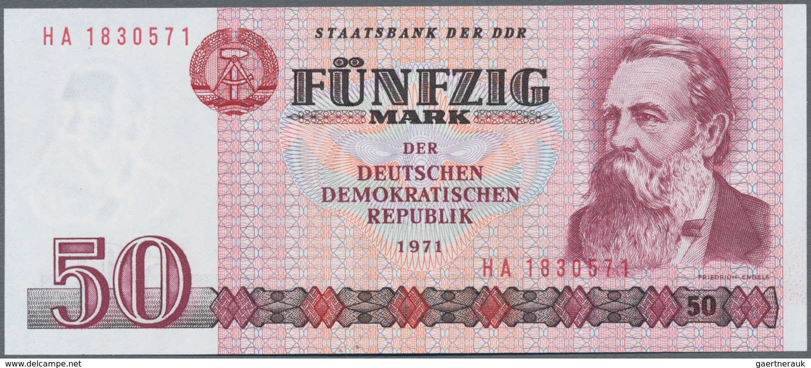 Deutschland - DDR: Satz Banknoten DDR 1971/75 von 5 bis 100 Mark, Ro.359-363, dazu noch 5 Kennkarten