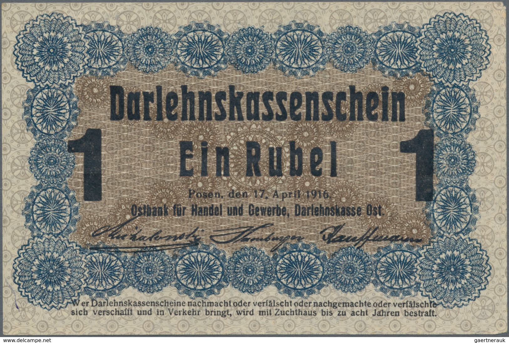 Deutschland - Nebengebiete Deutsches Reich: Darlehenskasse Ost – Posen, Lot Mit 16 Banknoten Der Ser - Other & Unclassified