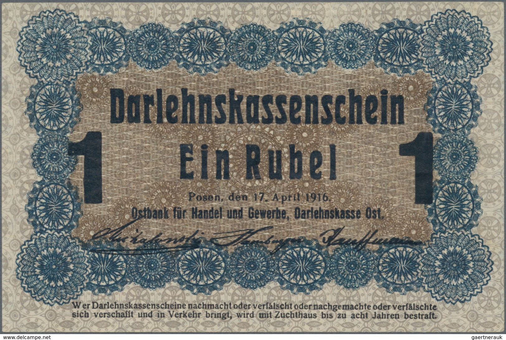 Deutschland - Nebengebiete Deutsches Reich: Darlehenskasse Ost – Posen, Lot mit 16 Banknoten der Ser