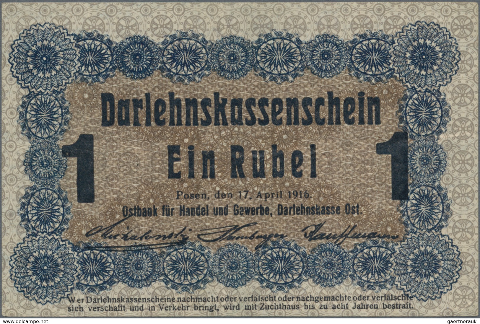 Deutschland - Nebengebiete Deutsches Reich: Darlehenskasse Ost – Posen, Lot mit 16 Banknoten der Ser