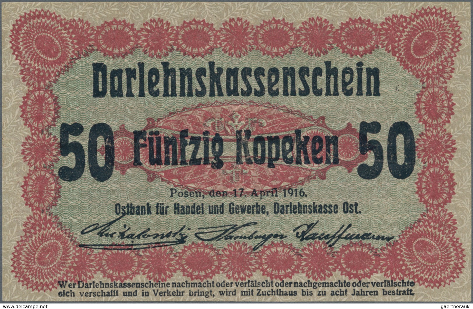 Deutschland - Nebengebiete Deutsches Reich: Darlehenskasse Ost – Posen, Lot mit 16 Banknoten der Ser