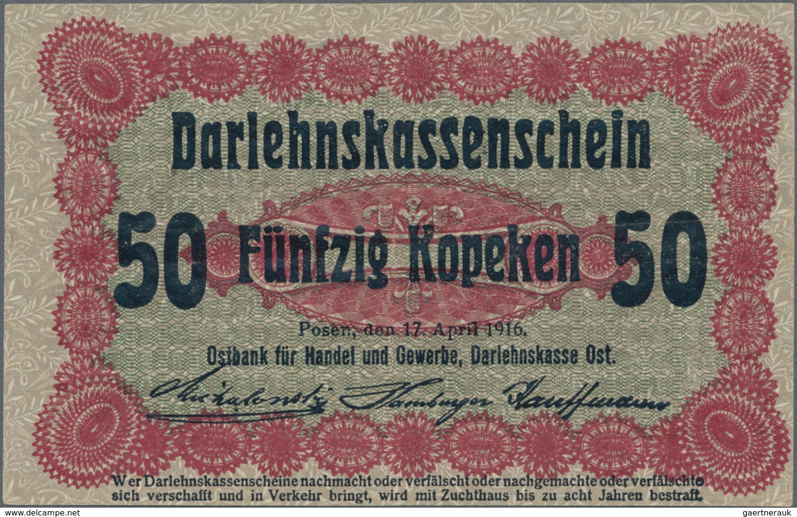 Deutschland - Nebengebiete Deutsches Reich: Darlehenskasse Ost – Posen, Lot mit 16 Banknoten der Ser