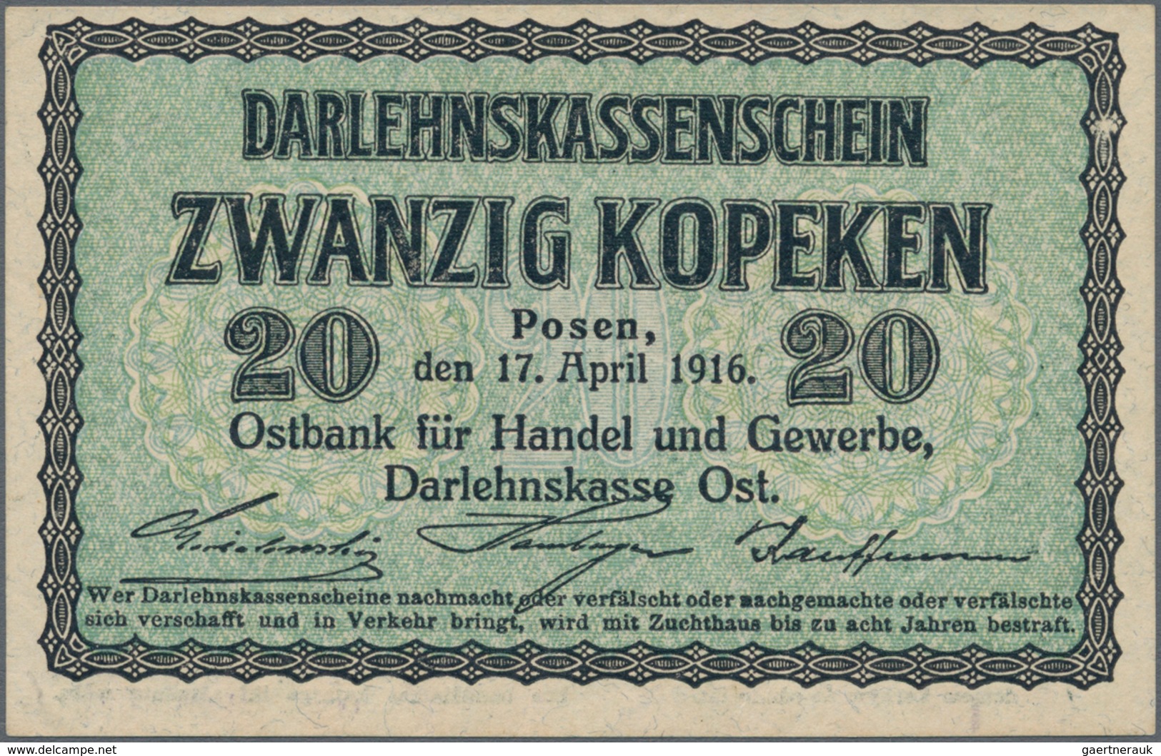 Deutschland - Nebengebiete Deutsches Reich: Darlehenskasse Ost – Posen, Lot mit 16 Banknoten der Ser