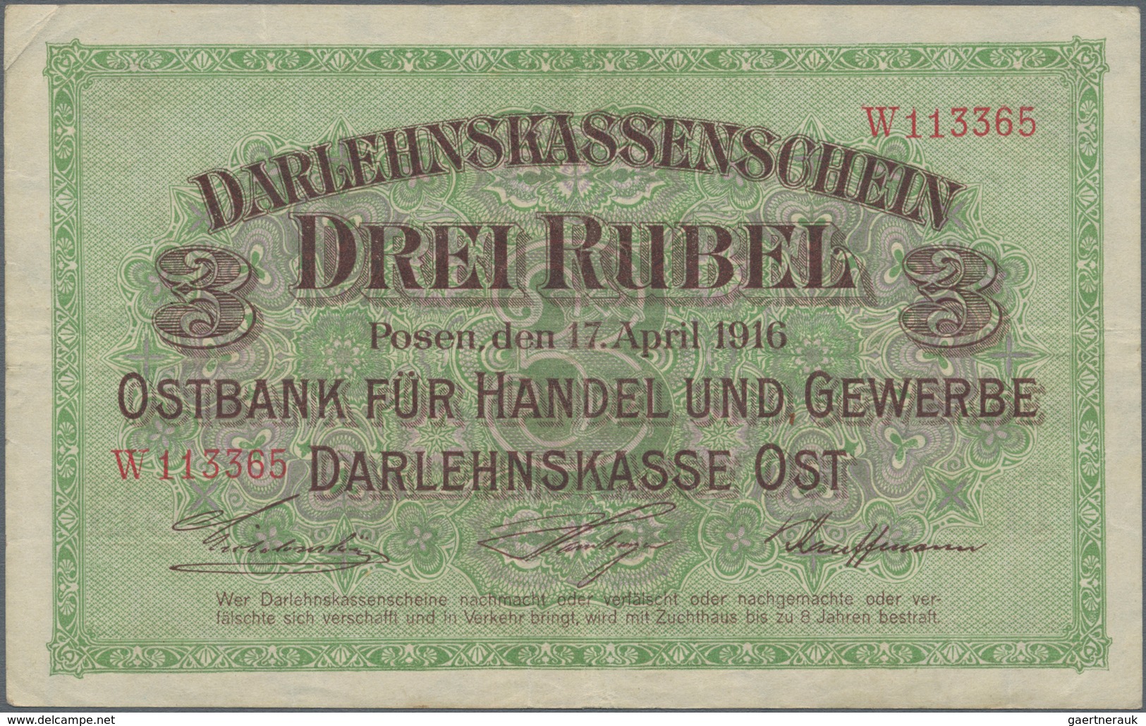 Deutschland - Nebengebiete Deutsches Reich: Darlehenskasse Ost – Posen, Lot mit 16 Banknoten der Ser