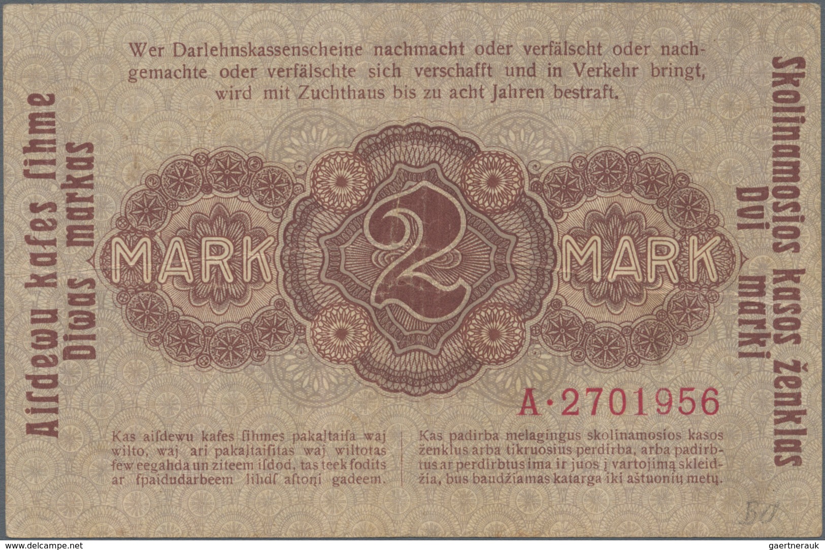 Deutschland - Nebengebiete Deutsches Reich: Darlehenskasse Ost – Kowno, Lot mit 12 Banknoten Serie 1