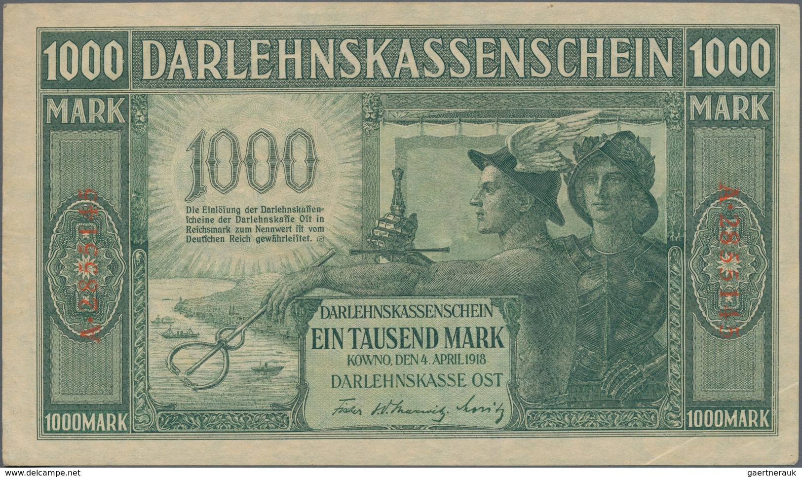 Deutschland - Nebengebiete Deutsches Reich: Darlehenskasse Ost – Kowno, Lot mit 12 Banknoten Serie 1