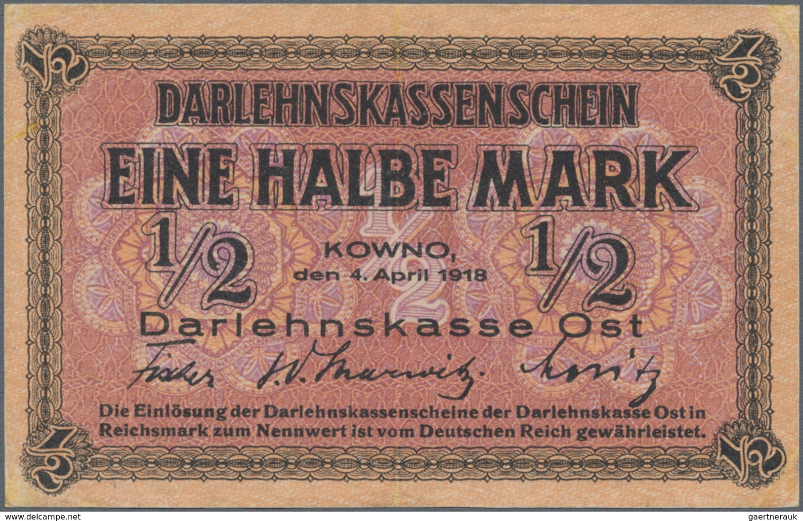 Deutschland - Nebengebiete Deutsches Reich: Darlehenskasse Ost – Kowno, Lot mit 12 Banknoten Serie 1