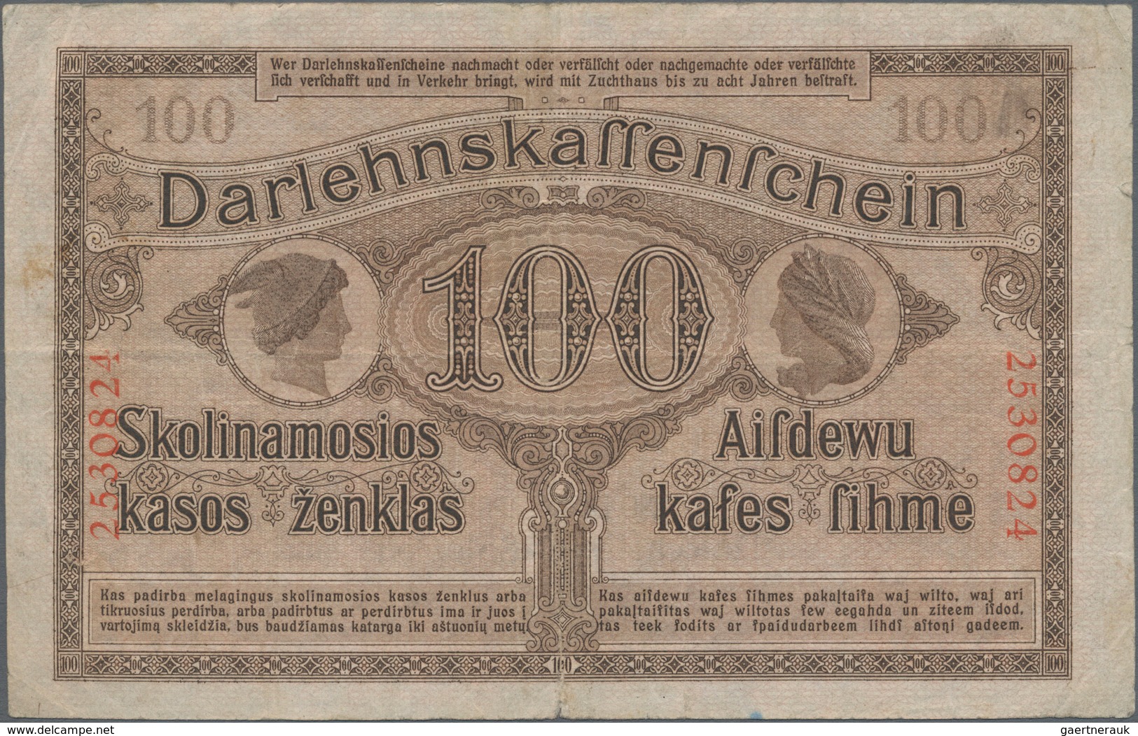 Deutschland - Nebengebiete Deutsches Reich: Darlehenskasse Ost – Kowno, Lot mit 12 Banknoten Serie 1