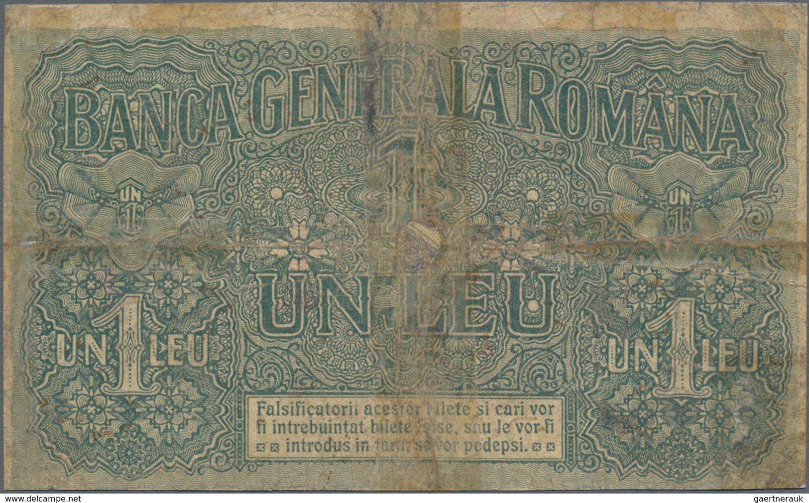 Deutschland - Nebengebiete Deutsches Reich: Besatzungsausgaben Rumänien WW I, Lot Mit 9 Banknoten De - Sonstige & Ohne Zuordnung