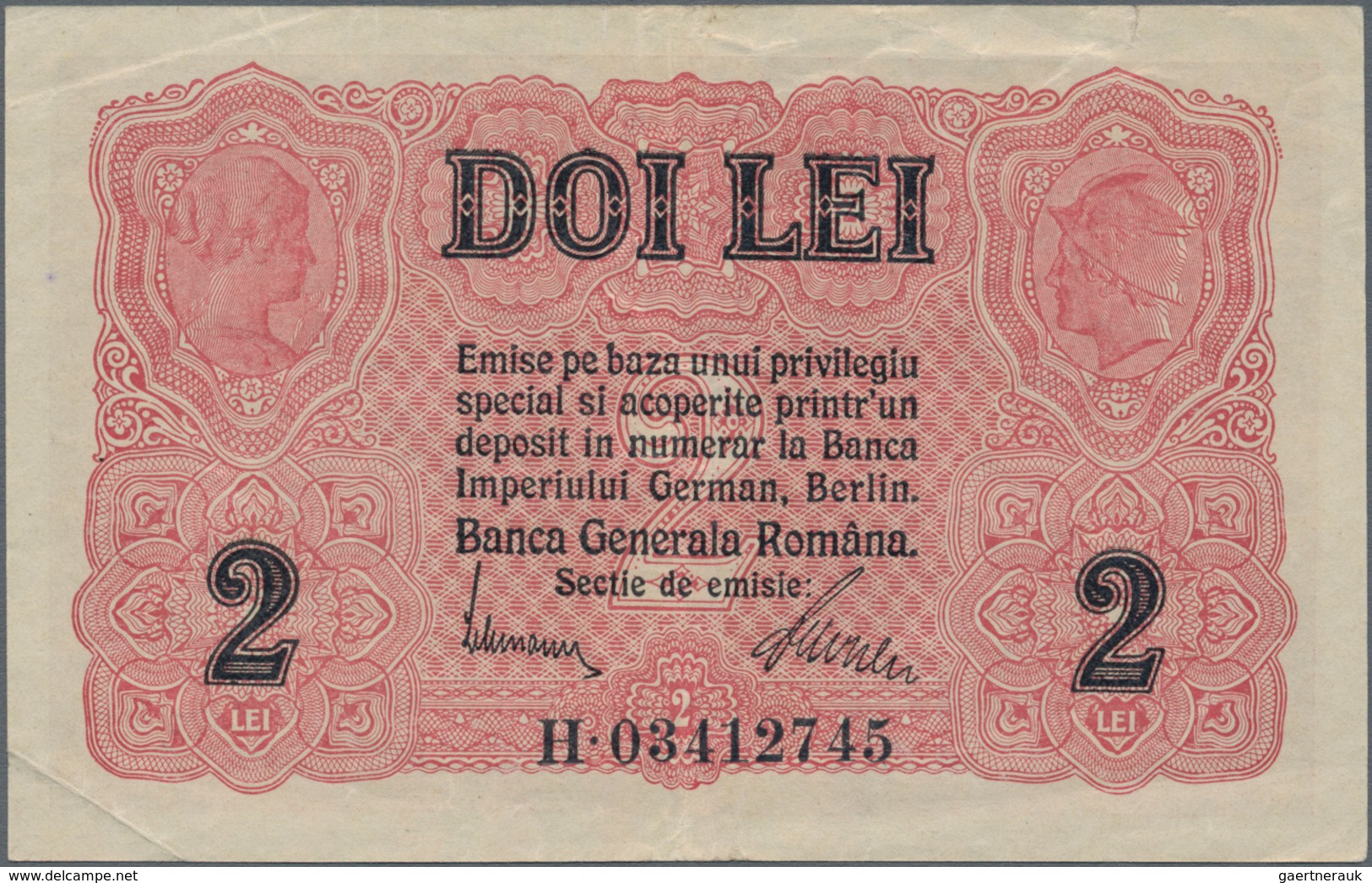 Deutschland - Nebengebiete Deutsches Reich: Besatzungsausgaben Rumänien WW I, Lot mit 9 Banknoten de