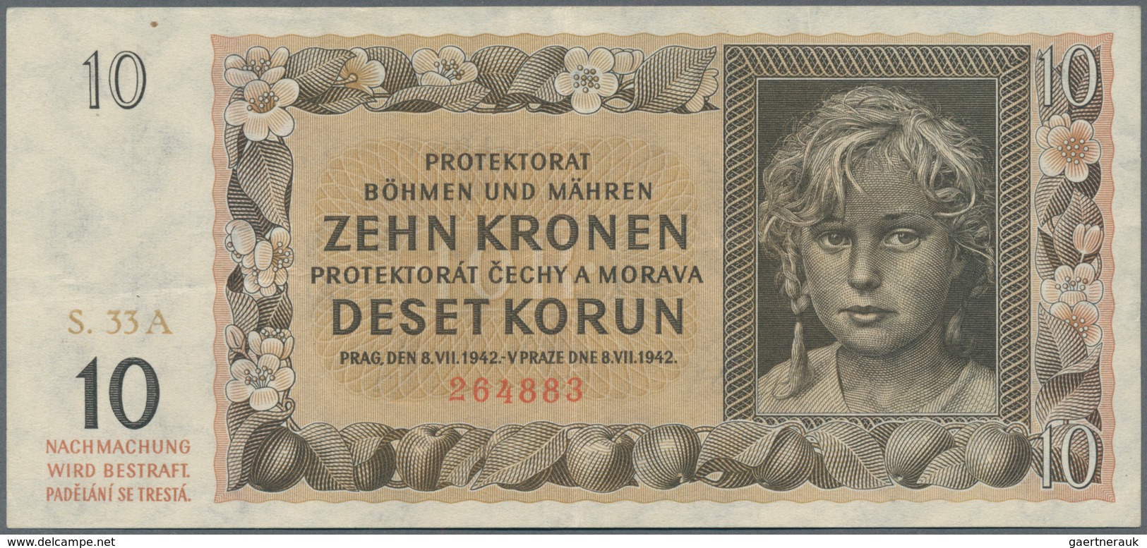 Deutschland - Nebengebiete Deutsches Reich: Protektorat Böhmen und Mähren, lot mit 14 Banknoten, dab